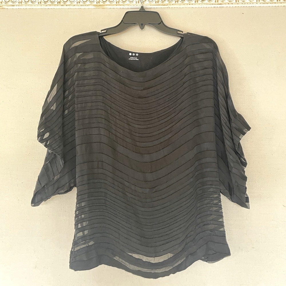 Three Dots Black Shirt, Size Small